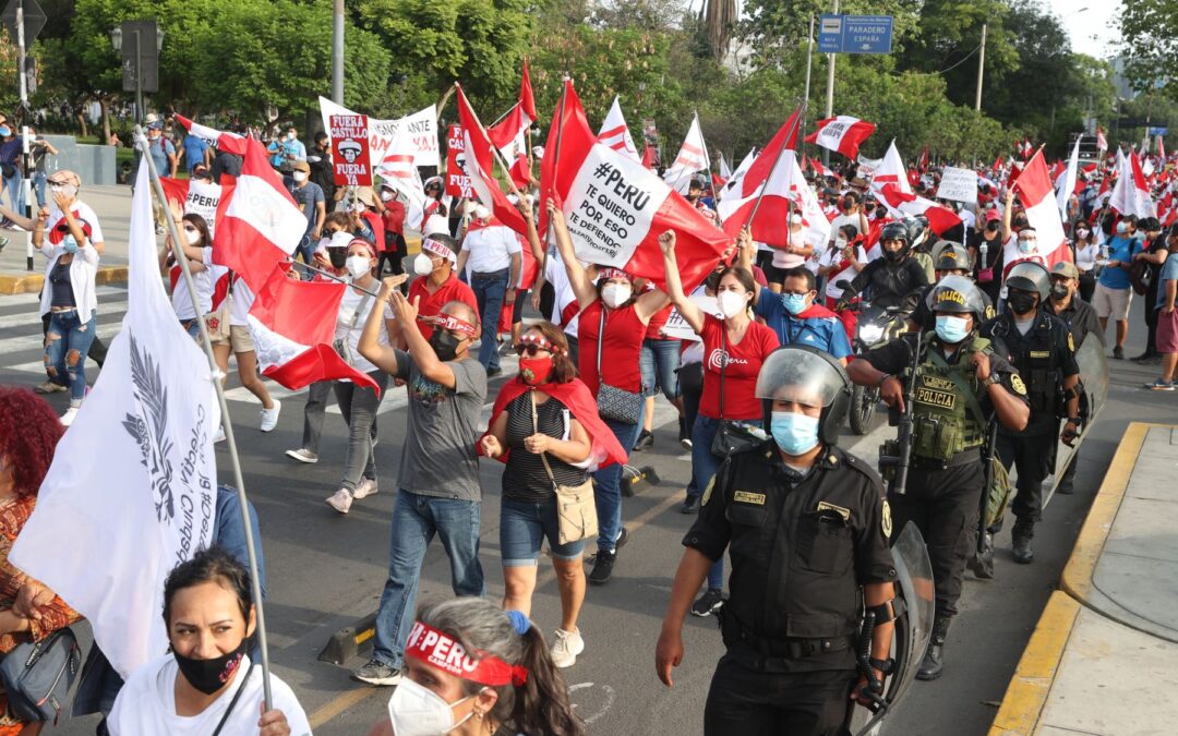 Movilizaciones en el Centro de Lima debido a crisis política