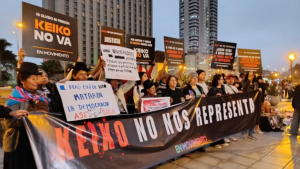 “Keiko no nos representa”: protestas en la Plaza San Martín marcan el inicio del mandato de Fujimori