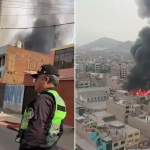 Incendio de gran magnitud consume almacén en Ate y moviliza a más de una decena de unidades de bomberos 