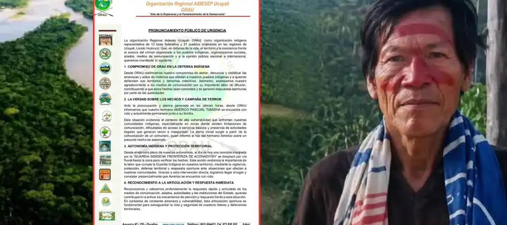 Guardia indígena confirma que dirigente indígena Américo Pascual está con vida