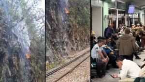 Incendio forestal interrumpe el acceso ferroviario a Machu Picchu y afecta el traslado de turistas