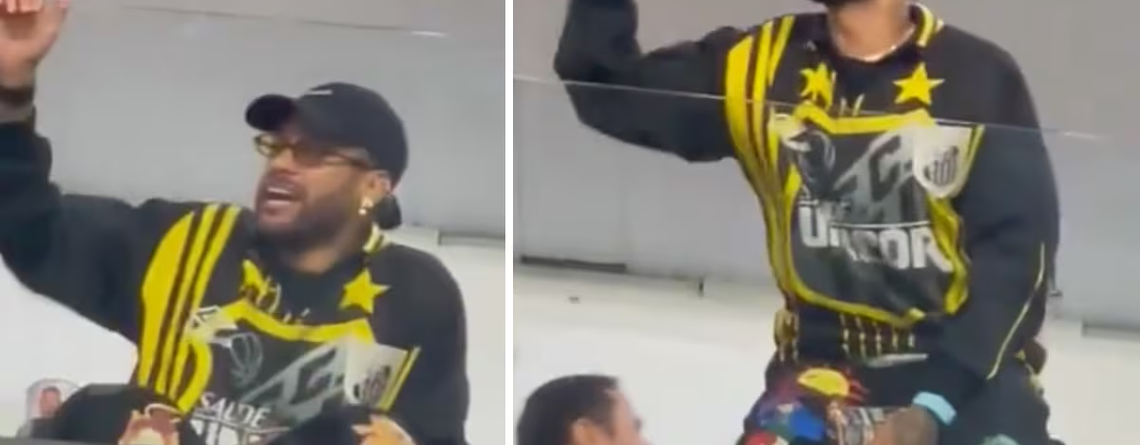 Neymar enciende la Vila Belmiro con los hinchas del Atlético Mineiro durante el triunfo de Santos