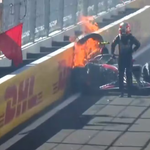 Madring sufre su primer accidente: un F2 termina envuelto en llamas