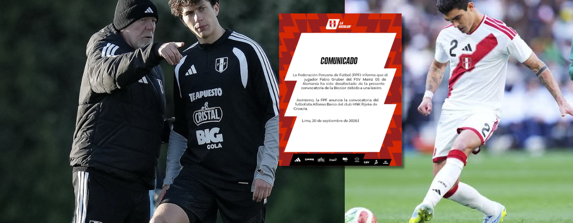Fabio Gruber queda fuera de la Selección Peruana y Alfonso Barco toma su lugar