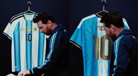 Lionel Messi presentó la camiseta que usará en su despedida de Argentina