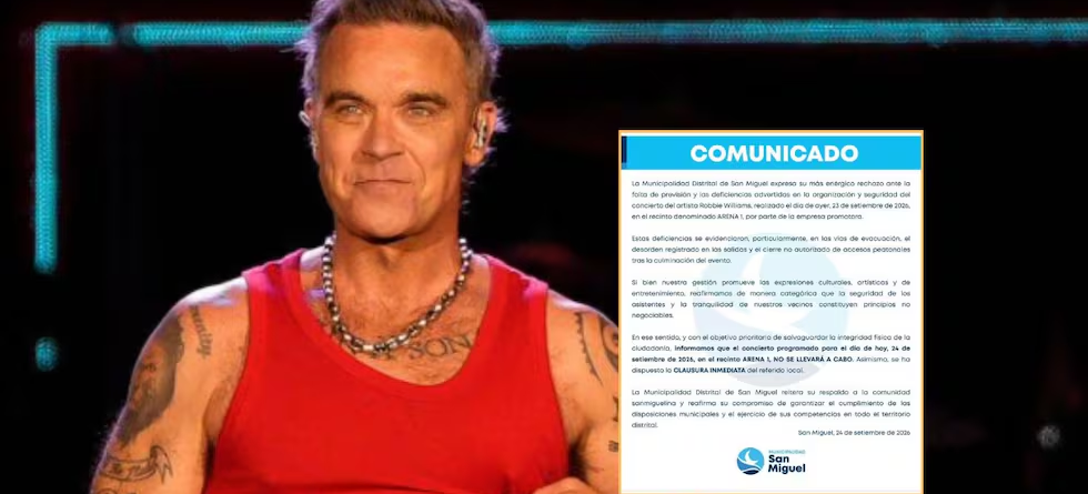 Robbie Williams se queda sin segundo concierto en Lima: clausuran Arena 1 por fallas de seguridad