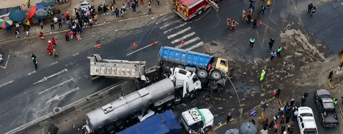 Violento choque múltiple en la Panamericana Norte deja un conductor muerto y dos heridos