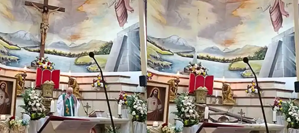  Sacerdote muere tras caerle una enorme cruz durante una misa transmitida en vivo en Ecuador