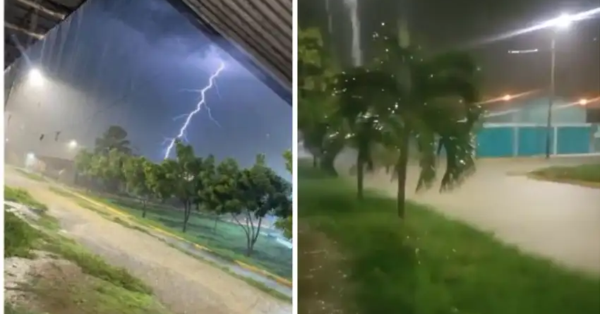 Fuertes lluvias y tormentas eléctricas inundan calles y viviendas en Tumbes