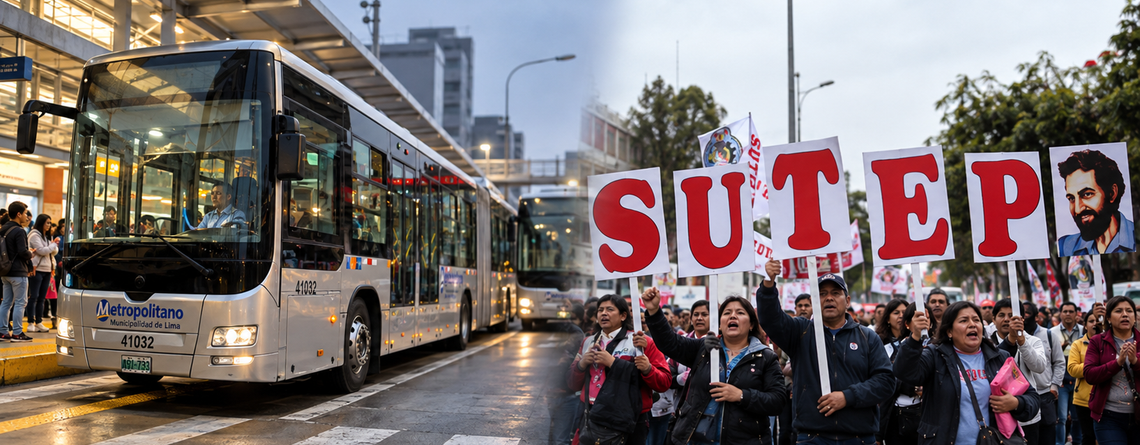 Metropolitano modifica las rutas A y C por protesta del SUTEP en el Centro de Lima
