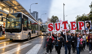 Metropolitano modifica las rutas A y C por protesta del SUTEP en el Centro de Lima